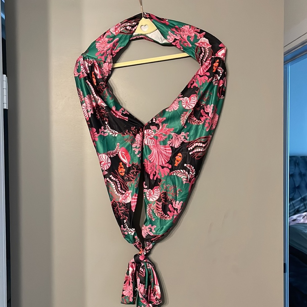 Pink and Green Halter Top and Skirt Set
